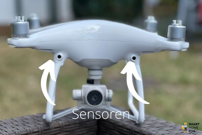 Man sieht die Sensoren einer Drohne
